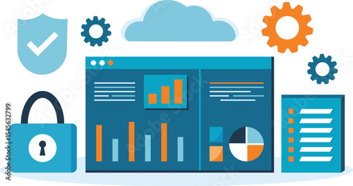 Modern Business Data Analysis Tools and Resources monitoring on report dashboard monitor and business finance investment design concept