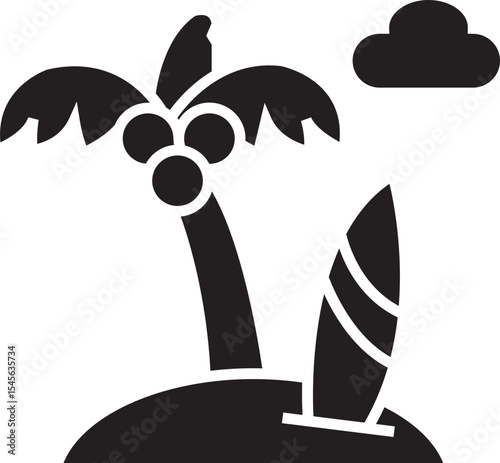 Surfing Vector Icon Stock Illustration