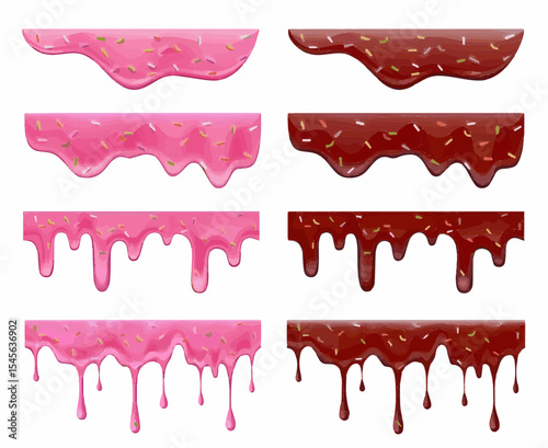 Dripping Dessert Toppings with Sprinkles