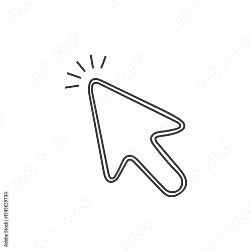 Mouse cursor vector icon, click pointer, mouse pointer. Flat Design. Vector. Illustration. Cursor icon with editable stroke.