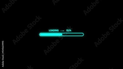 Animation loading bar on blue screen technology futuristic. Loading bar downloading bar and progress loading Complete, Loading bar downloading bar and progress loading Complete.