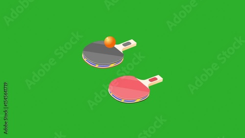 ping pong animation on green screen