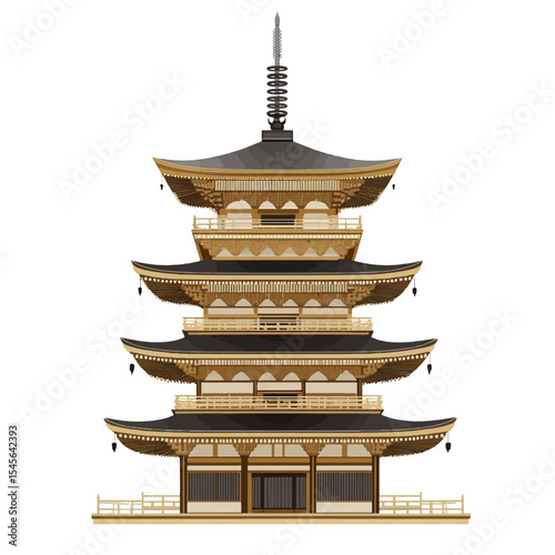 pagoda in temple isolated 