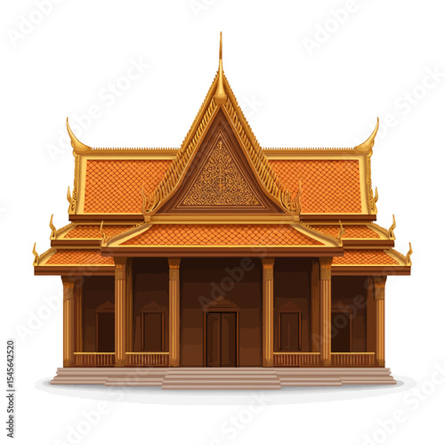 Pagoda temple isolated on white background 