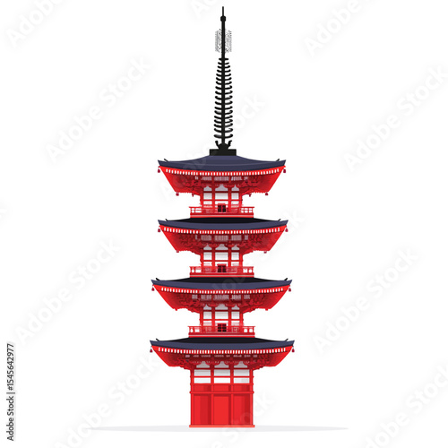 Vector pagoda isolated white background 