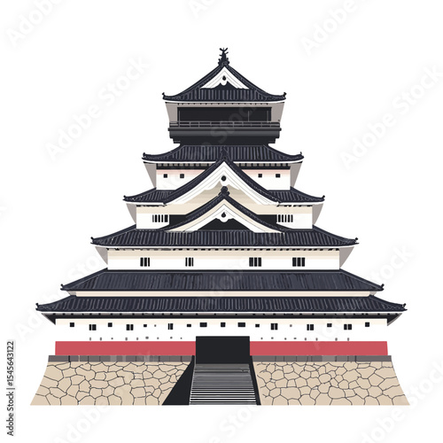 Vector pagoda on white background 