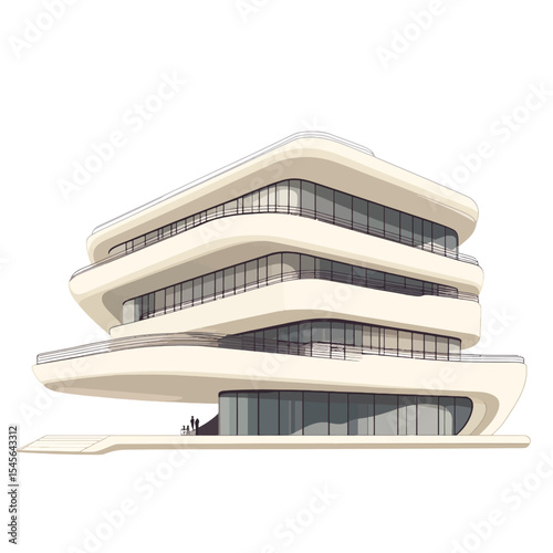 Modern building isolated on white 