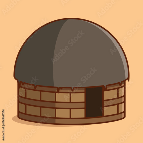 Simple Honai House of Papua cartoon vector illustration Collection of Traditional House concept icon isolated