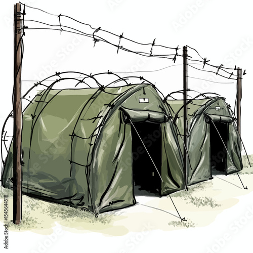 Military tent isolated 