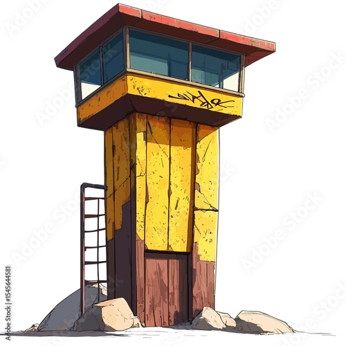 Military tower isolated on white 