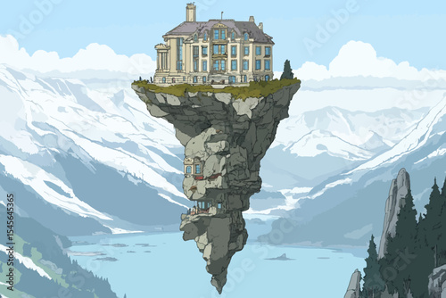 Floating island landscape 