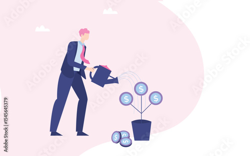 Business Investment Illustration – Financial Growth and Strategic Planning Concept