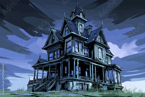 Destroyed house vector 