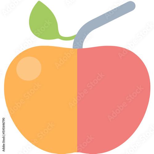 Minimalist Vector SVG Icon Set with Fruit Shapes and Flat Design Style in Bright Colors