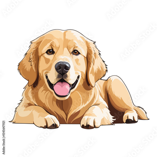 Golden retriever dog vector.