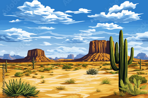 Desert landscape illustration 