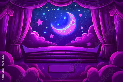 Theater purple curtain with curtains