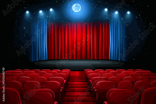 movie theater stage illustration 