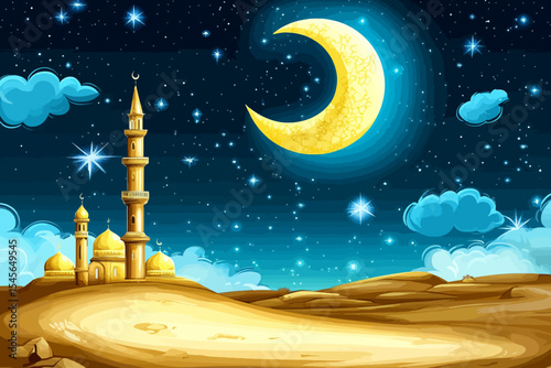moon and mosque