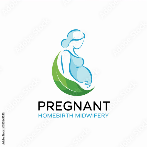 Nature-Inspired Pregnant Woman Logo