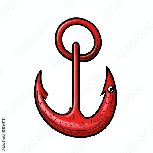 illustration of a hook with a red hook