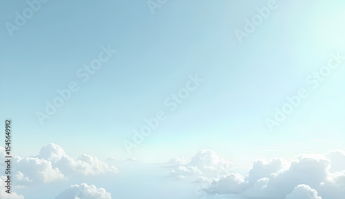 Minimal blue sky with soft clouds