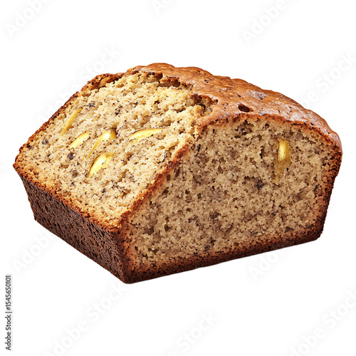 Freshly Baked Banana Bread with Visible Slices of Banana