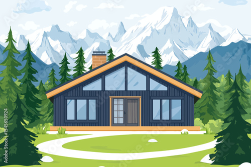Old wooden house in mountain 