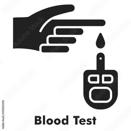 Blood Test Solid Black Icon