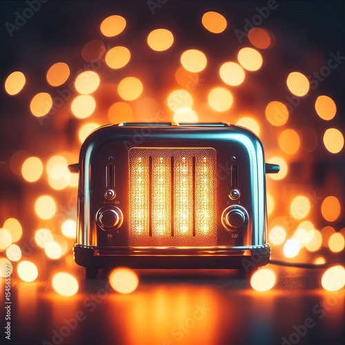 Toaster Bokeh The glowing elements of a toaster create a warm in
