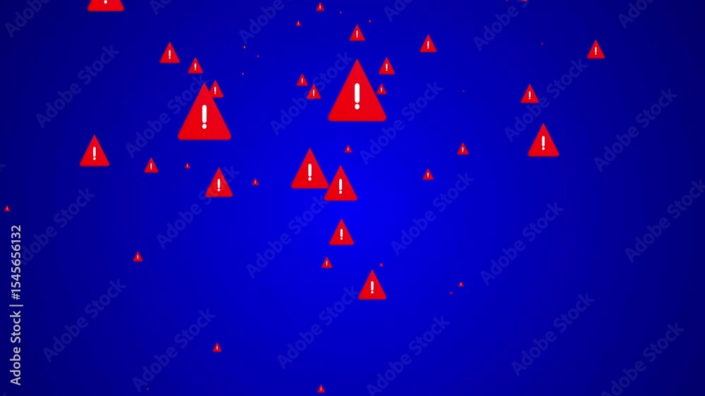 Alert icon animated floating isolated Background. Risk caution message ...