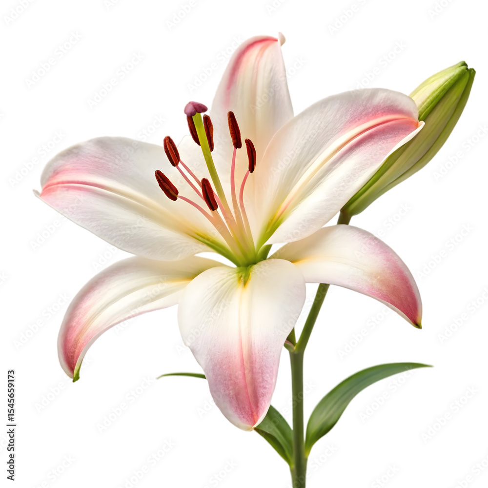Naklejka premium lily flora blossom isolated on transparent background 