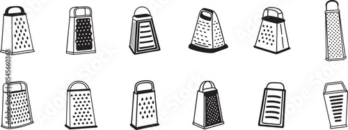 Cheese Graters in Monochrome Kitchen Utensil Design.