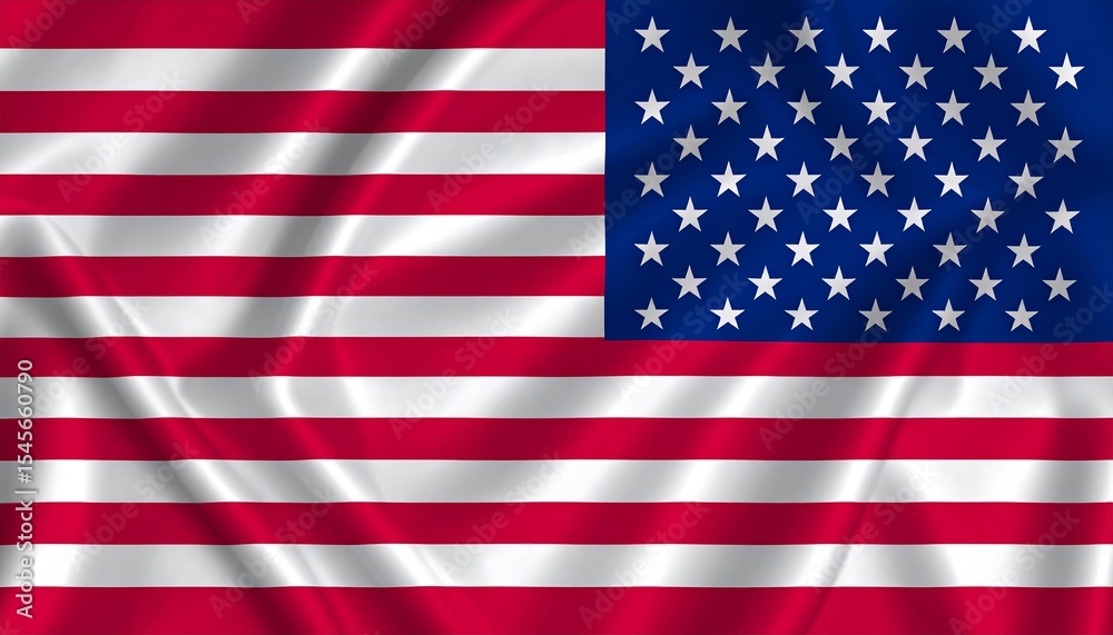 Obraz premium Waving American Flag, Stars and Stripes, Patriotic Symbol, National Pride
