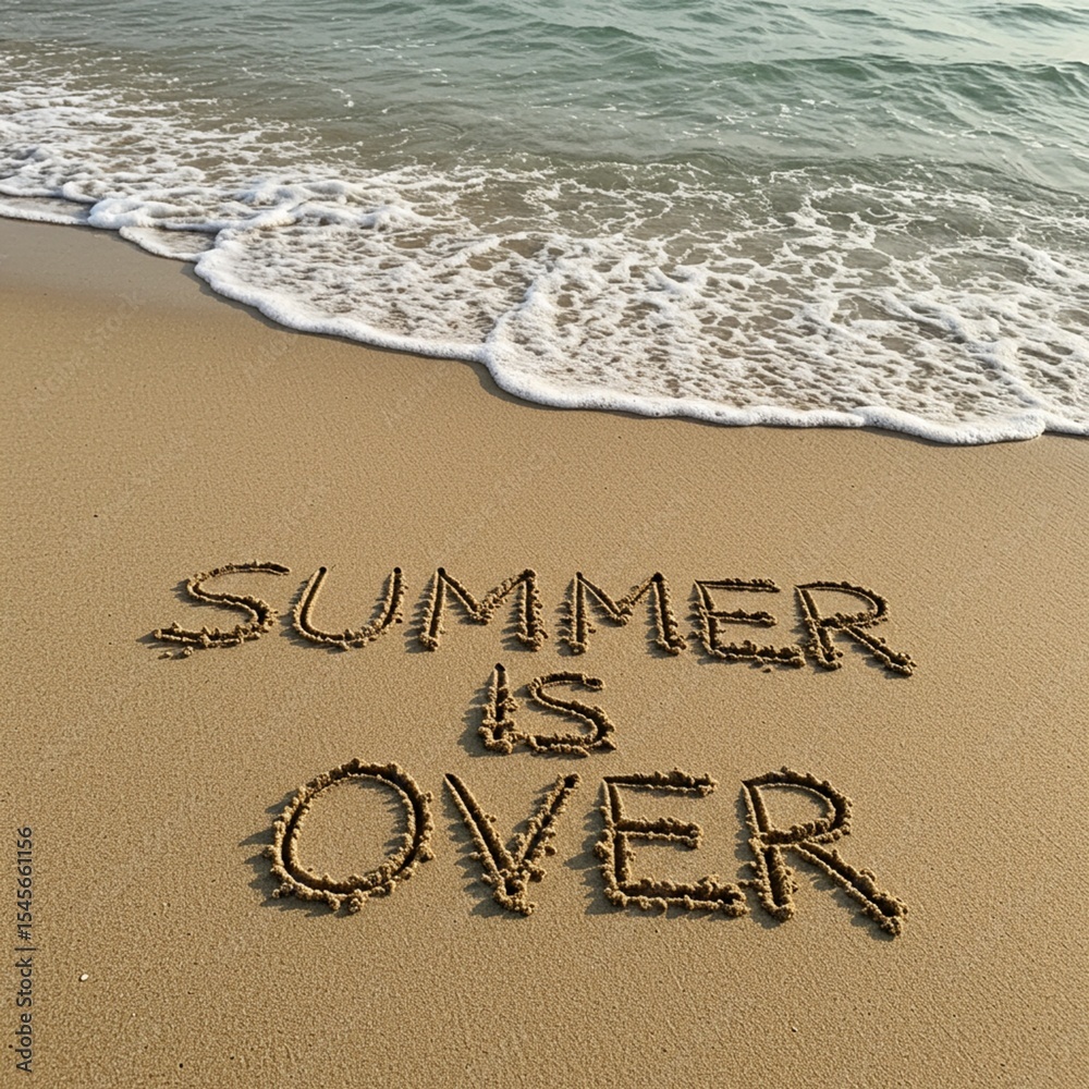 Fototapeta premium text sand summer is over