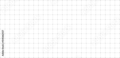 Square grid texture, grid line paper sheet with crosses and dots on white background. Vector illustration