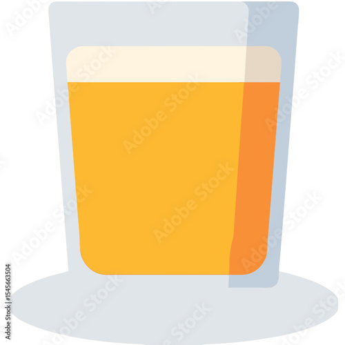 Vector Minimalist Flat SVG Illustration of a Glass of Beer with Foam in Modern Style Bright Yellow and Cream Colors for Digital Use
