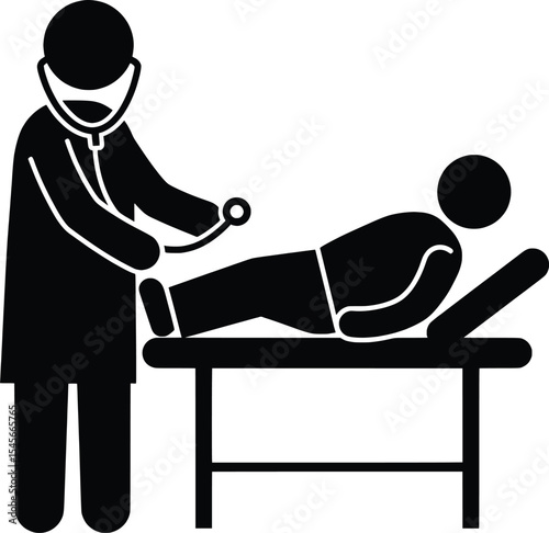 Doctor Examining Patient in Healthcare Environment Vector Art