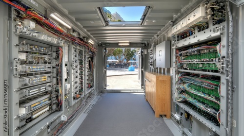 Wide Angle View of Interior Modular Data Center Structure