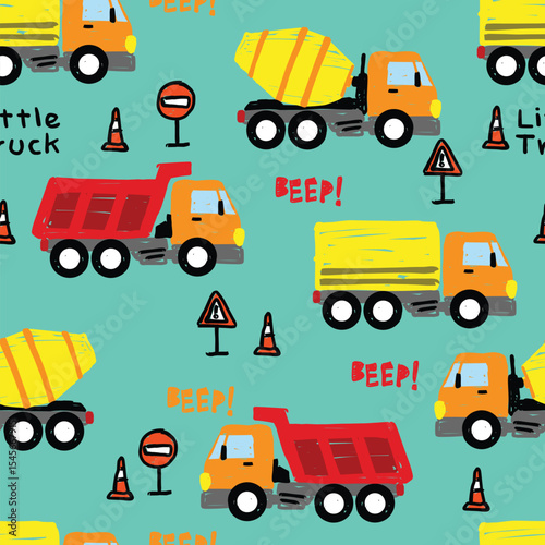 construction road works doodle vector set 