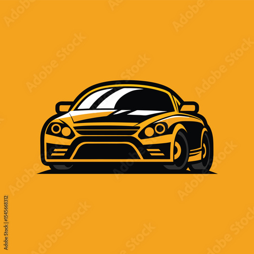 Sleek Yellow Sports Car Vector Illustration for Automotive Design Projects and Transportation Graphics with Modern Style and Dynamic Appeal for Web Use