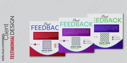 A creative, modern and elegant Client testimonial or Client feedback design template for corporate, professional and personal users.
