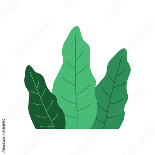 Bushes illustration in flat style. Collection green plants for decoration. Vector isolated on white background.