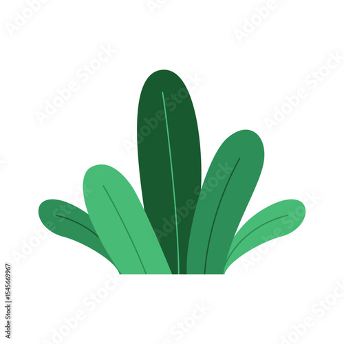 Bushes illustration in flat style. Collection green plants for decoration. Vector isolated on white background.