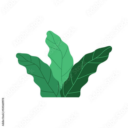 Bushes illustration in flat style. Collection green plants for decoration. Vector isolated on white background.