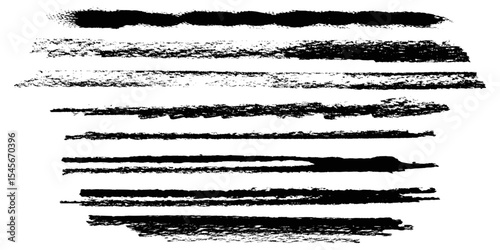 Collection of vector paint bold brush strokes, hand drawn thick grunge lines and rectangle shapes modern grunge modern arts