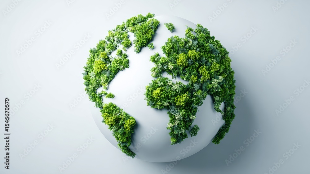 A globe covered in lush greenery, symbolizing global sustainability efforts. A globe covered in lush greenery, symbolizing global sustainability efforts.