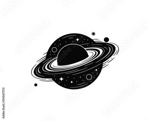 Black hole icon vector in black color with white background.