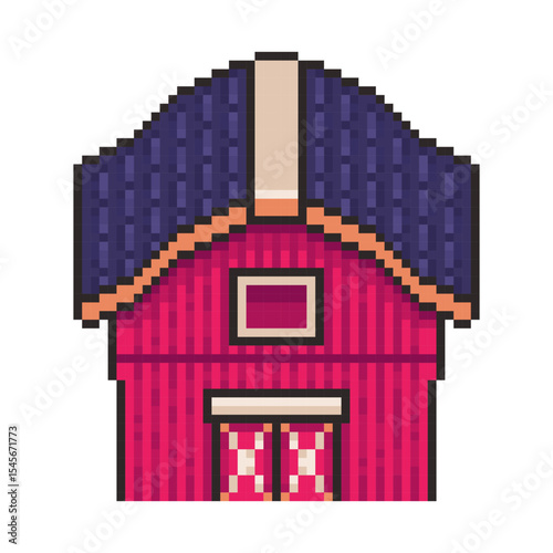 Pixel art farmhouse game asset design