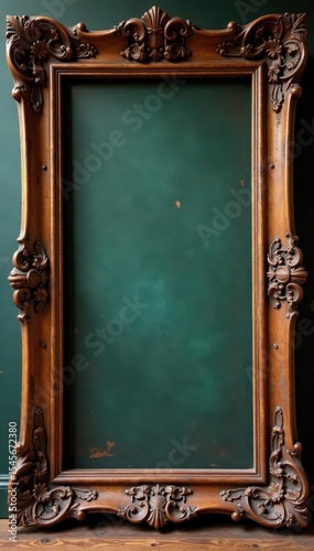 Massive antique wood frame, rich patina, swirling carvings, frame, antique, acanthus